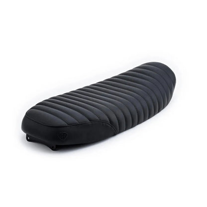 British Customs Slammer Tuck and Roll Gel Seat - Black -  2001-2015 Triumph Bonneville, Thruxton, Scrambler