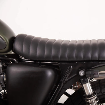 British Customs Slammer Tuck and Roll Gel Seat - Black -  2001-2015 Triumph Bonneville, Thruxton, Scrambler