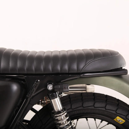 British Customs Slammer Tuck and Roll Gel Seat - Black -  2001-2015 Triumph Bonneville, Thruxton, Scrambler