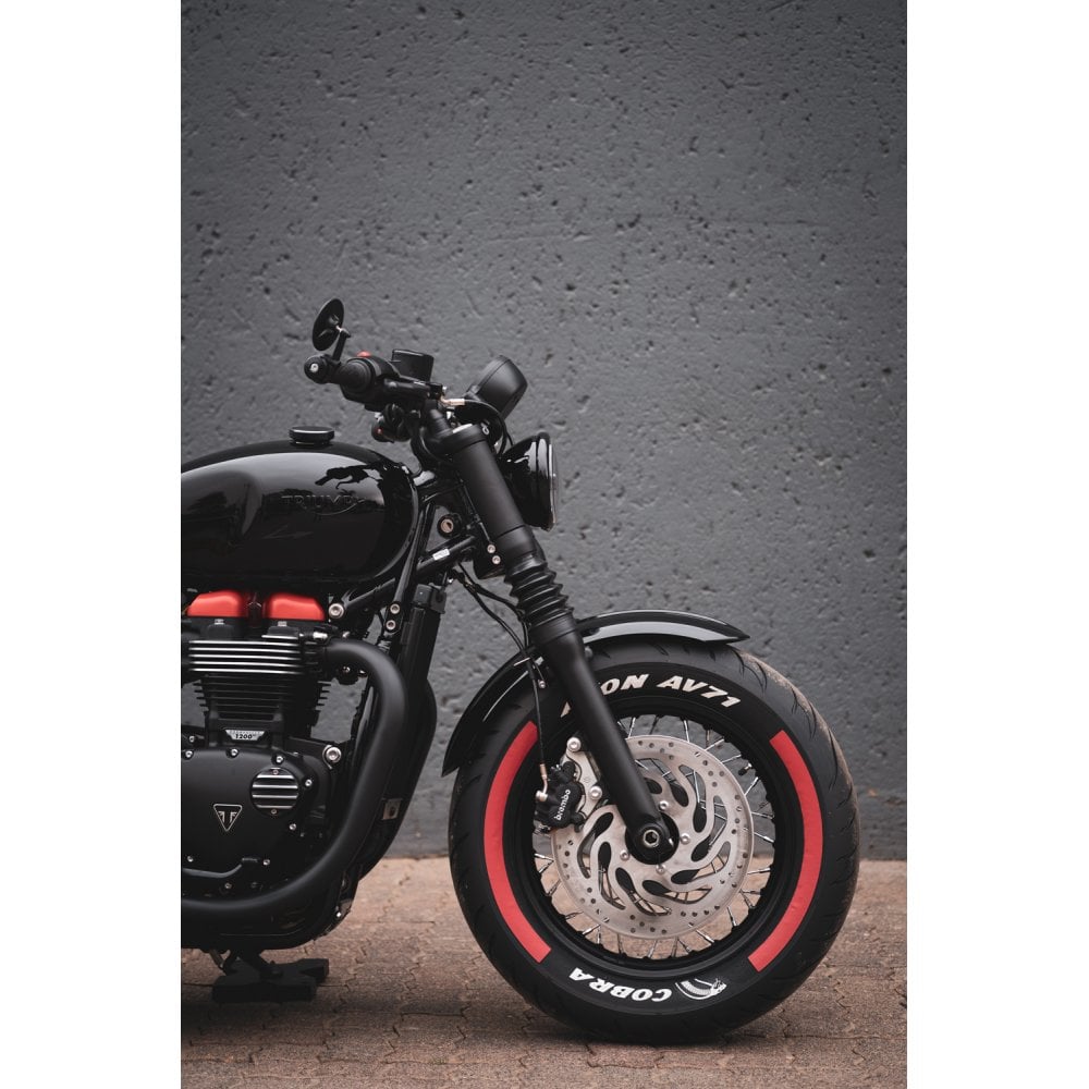 Motone The SPATZ - 47mm Fork Shrouds Covers with Klingon Handlebar Indicator Mounts - Triumph Bobber / Speedmaster