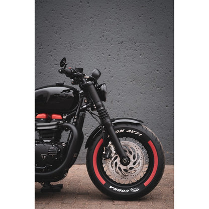 Motone The SPATZ - 47mm Fork Shrouds Covers with Klingon Handlebar Indicator Mounts - Triumph Bobber / Speedmaster