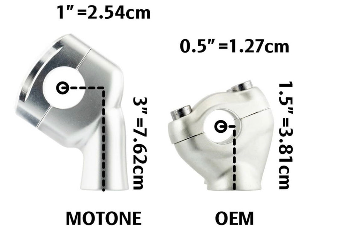 Motone Up-And-Over Handlebar Risers for 1” bars