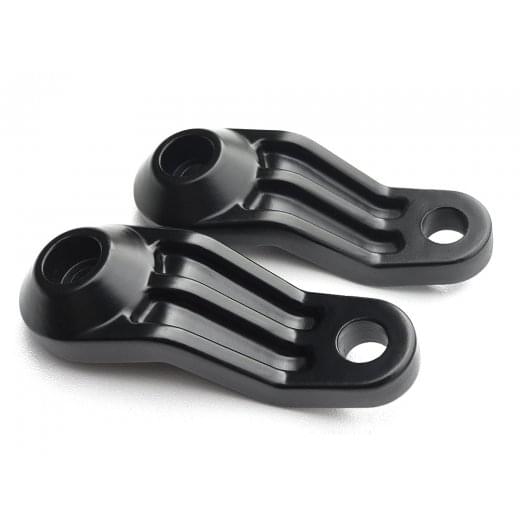 Motone Ribbed Triline Rear Turn Signal Brackets - Black - Triumph Classics