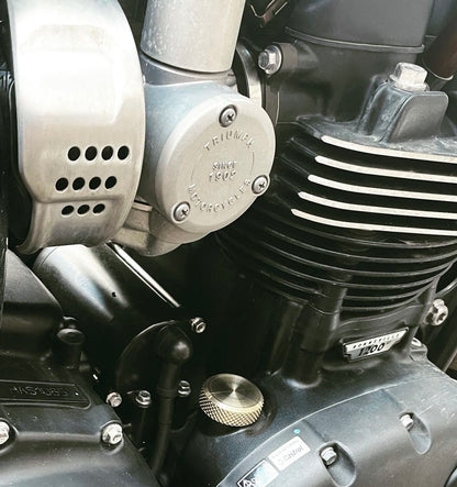 Vice Motorcycles Oil Fill Cap - Diamond Knurl - Brass