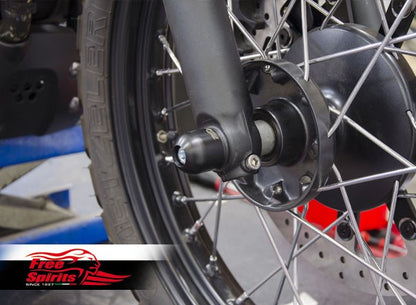Free Spirits Front Axle Protectors / Sliders - 2016+ T100, T120, Bobber, Street Twin, Street Cup, Street Scrambler