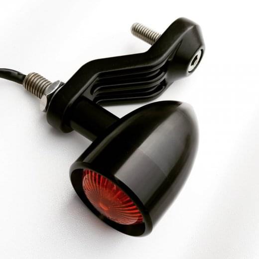 Motone Ribbed Triline Rear Turn Signal Brackets - Black - Triumph Classics