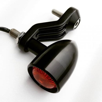 Motone Ribbed Triline Rear Turn Signal Brackets - Black - Triumph Classics