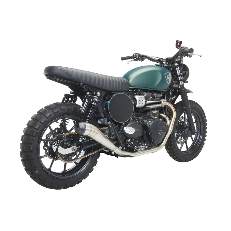 British Customs Low 2:1 GP Carbon Exhaust - Triumph Street Scrambler 900 2017+