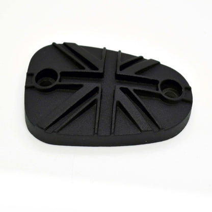 Motone Cast Brake Fluid Reservoir Master Cylinder Cap - Union Jack - Black - Triumph Classics