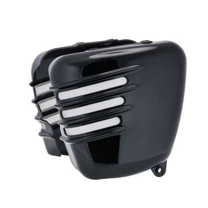 Motone Ribbed Side Covers - 2001-2015 Classics  - Gloss Black
