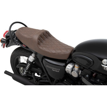 Z1R Predator III Seat - Diamond Stitch - Brown - 2016+ Triumph Bonneville T100, T120, Street Twin, Street Scrambler
