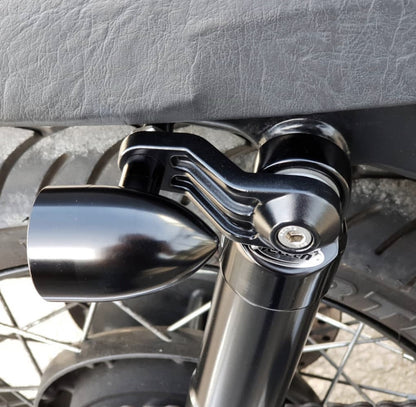 Motone Ribbed Triline Rear Turn Signal Brackets - Black - Triumph Classics