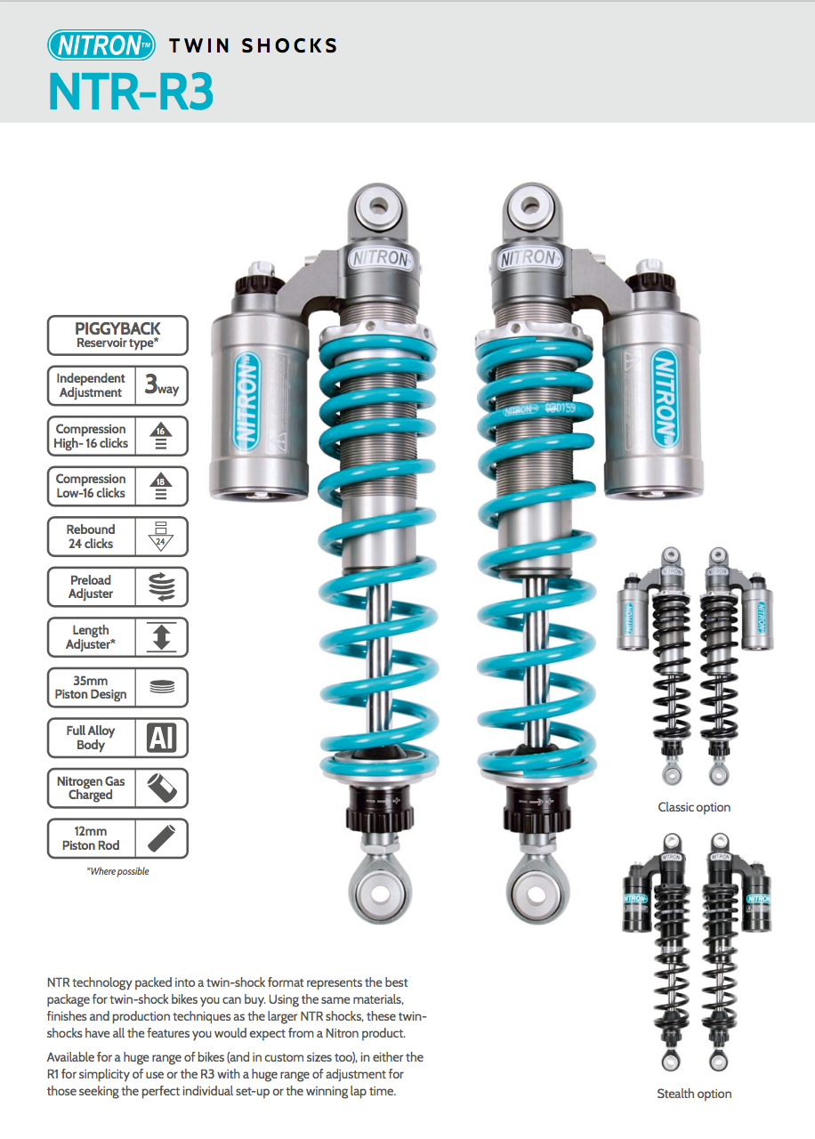 Nitron Rear Shock R2 Nitron NTR R3 Twin Shocks - Indian Scout, Scout Bobber - A & J cycles ...