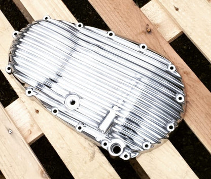 Motone Ribbed Clutch Side Engine Cover - Polished Finish