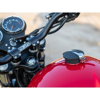 Motone Classic Monza Gas Cap for Triumph Classics - Black w/ Polished