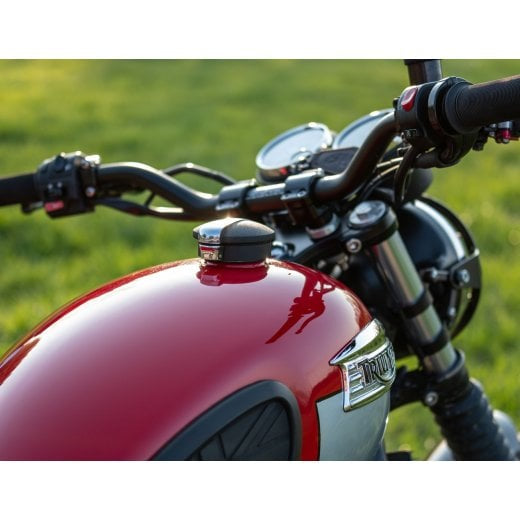 Motone Classic Monza Gas Cap for Triumph Classics - Black w/ Polished
