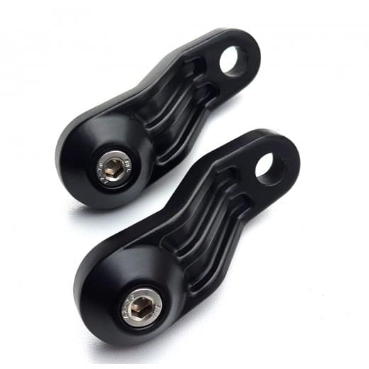 Motone Ribbed Triline Rear Turn Signal Brackets - Black - Triumph Classics