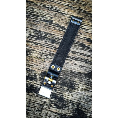 Motone The Beltane - Bobber/Speedmaster Battery Strap - Black Leather & Brass