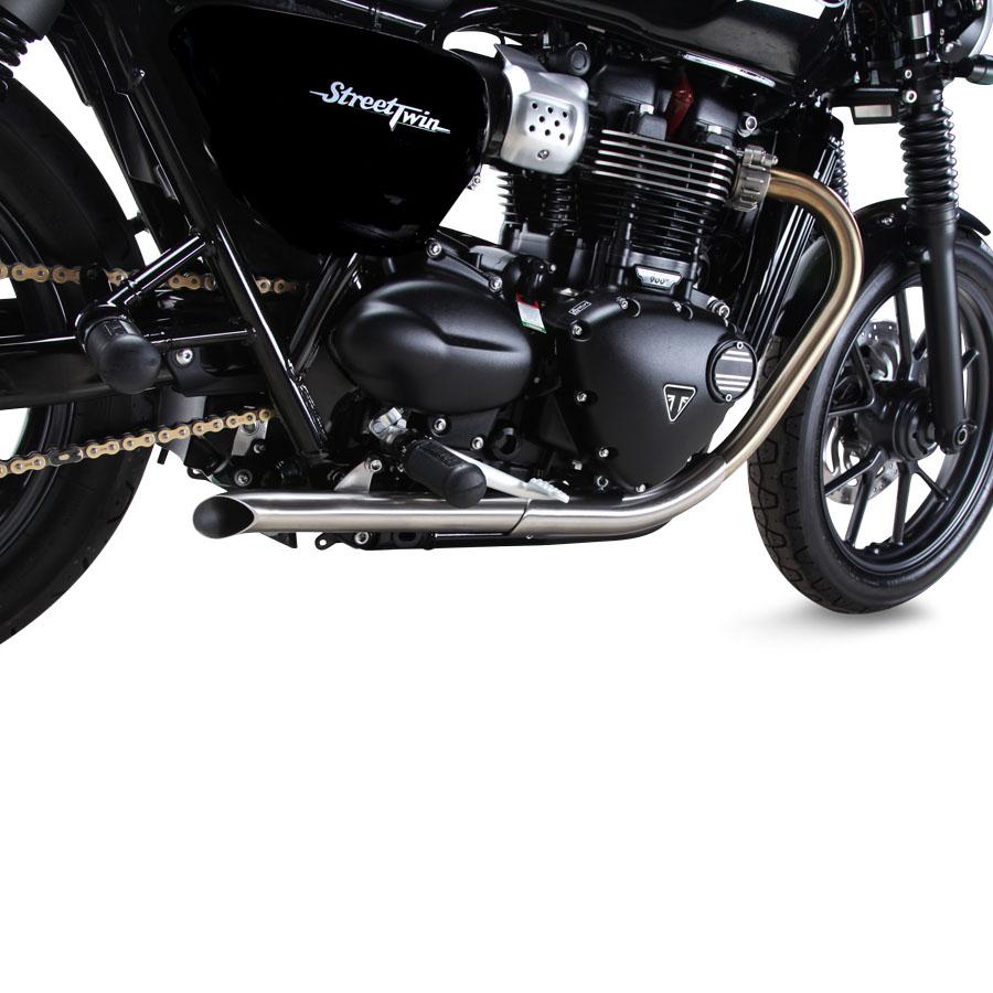 British Customs Turnout / Slash Cut Performance Tips - Triumph Street Twin 900 / Street Cup