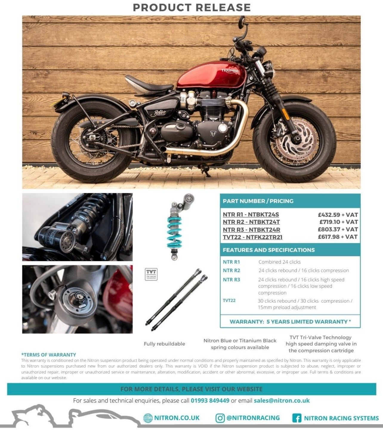 Nitron R3 Shock - Triumph Bobber