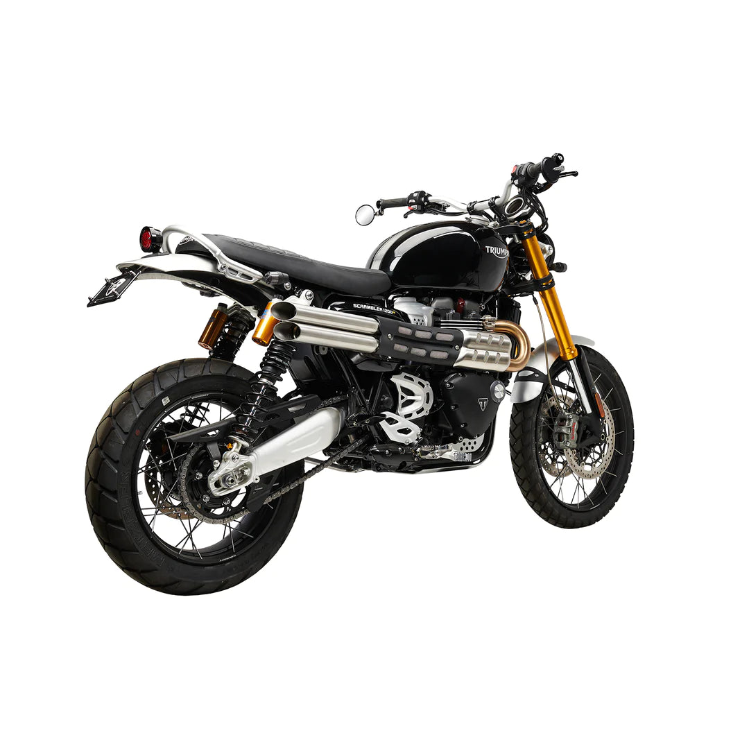 British Customs Slash Cut Shotgun Slip On Exhaust - Triumph Scrambler XE / XC