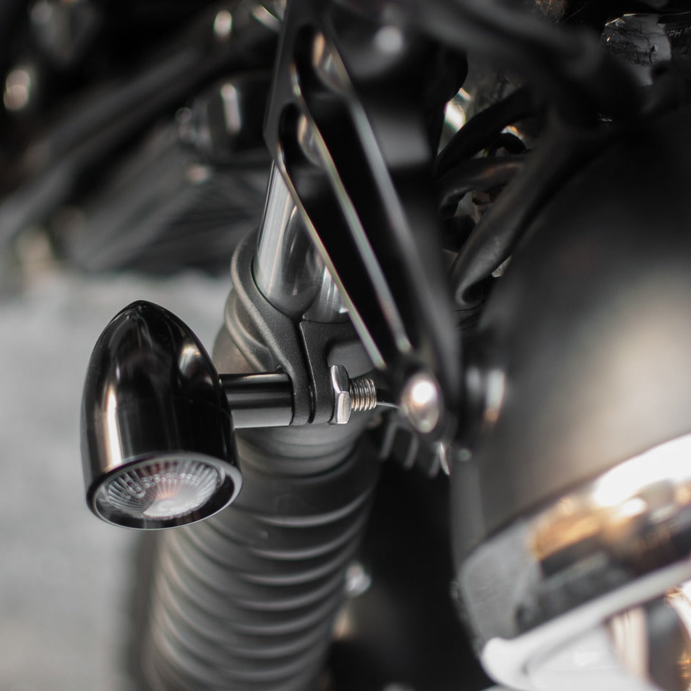 Motone Clampits Universal Turn Signal Mounts - 41MM Forks - Black