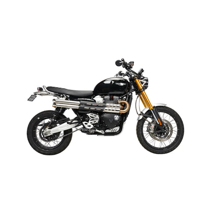 British Customs Slash Cut Shotgun Slip On Exhaust - Triumph Scrambler XE / XC