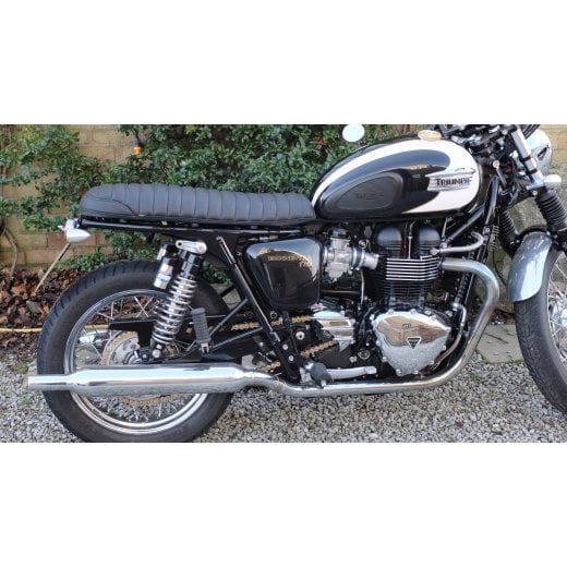 Motone Krait Skinny Seat - Ribbed - Triumph Bonneville, Scrambler and Thruxton - Rare Earth Brown