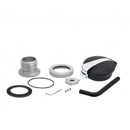Motone Classic Monza Gas Cap for Triumph Classics - Black w/ Polished