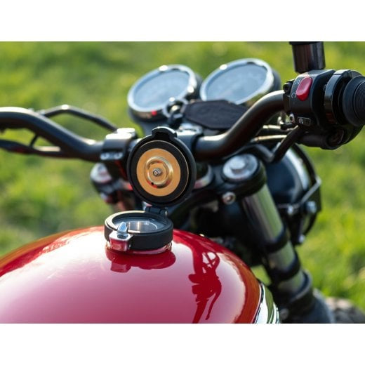 Motone Classic Monza Gas Cap for Triumph Classics - Black w/ Polished
