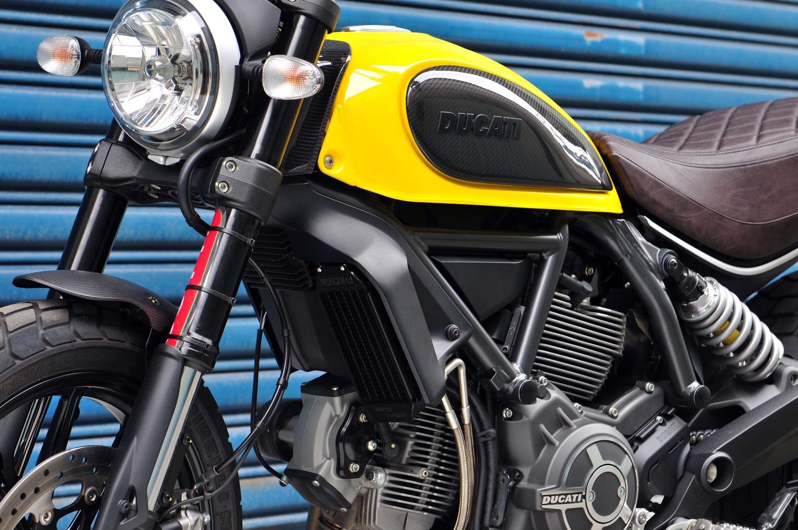 Super Corse Oil Cooler Cover Ducati Scrambler Silver or Black A J cycles A J Cycles