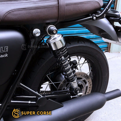 Super Corse Shock Luggage Spools - 2016+ Triumph Classics - Black or Silver