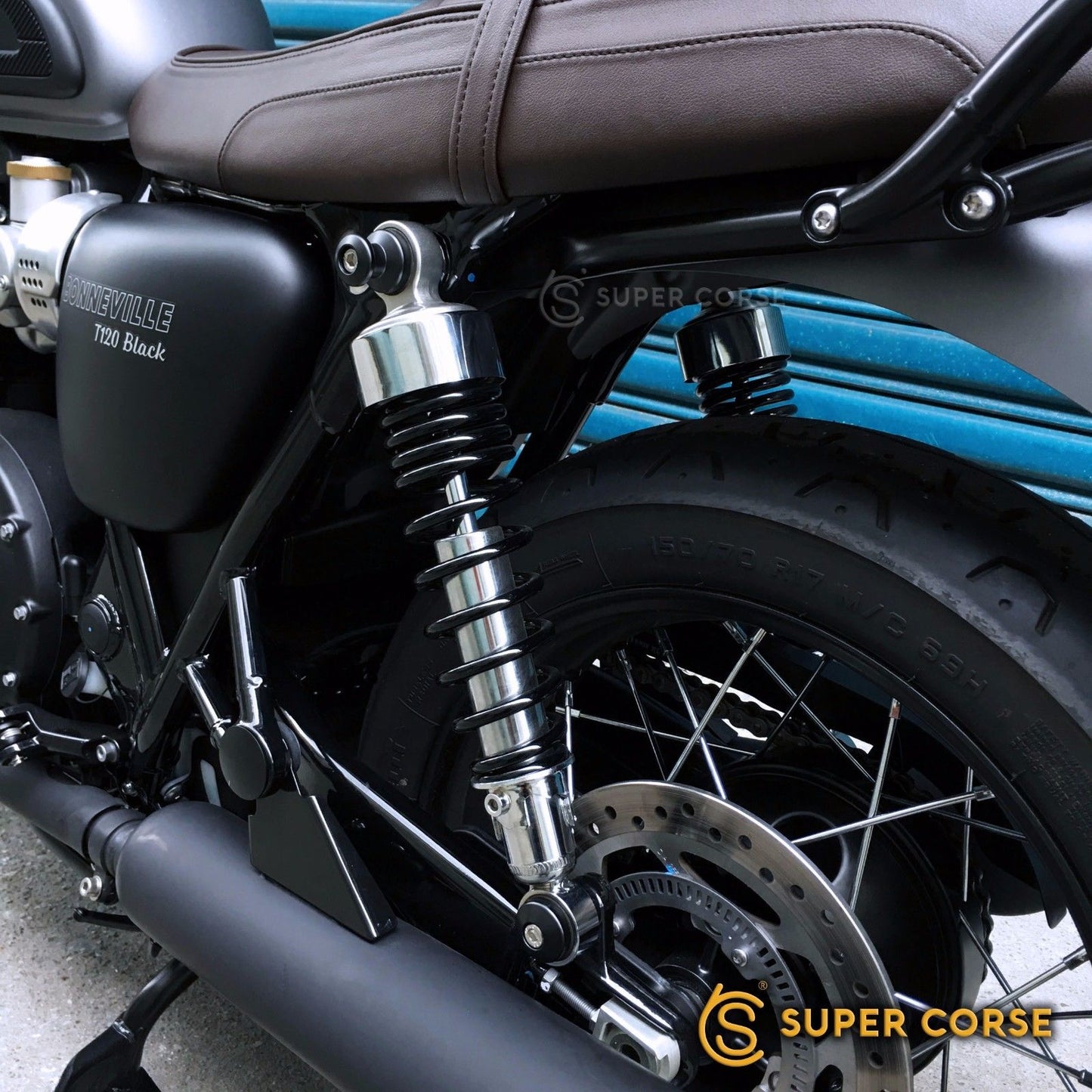 Super Corse Shock Luggage Spools - 2016+ Triumph Classics - Black or Silver