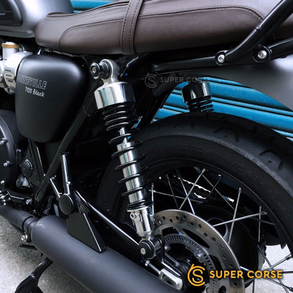 Super Corse Shock Luggage Spools - 2016+ Triumph Classics - Black or Silver