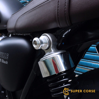 Super Corse Shock Luggage Spools - 2016+ Triumph Classics - Black or Silver
