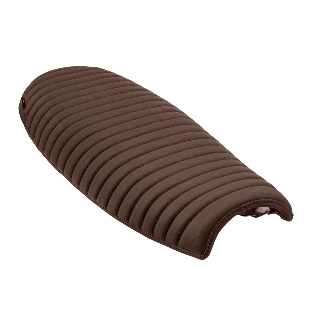 Motone Krait Skinny Seat - Ribbed - Triumph Bonneville, Scrambler and Thruxton - Tobacco Brown