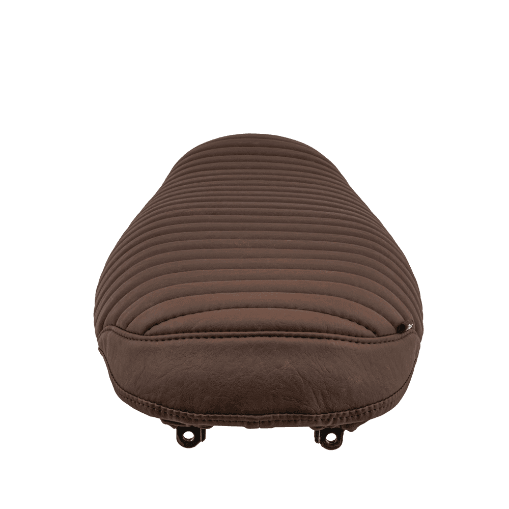 Motone Krait Skinny Seat - Ribbed - Triumph Bonneville, Scrambler and Thruxton - Tobacco Brown