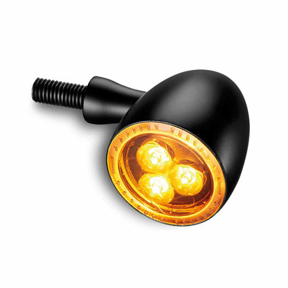Kellermann Bullet 1000 Extreme Dark LED Turn Signal - Amber - Smoke Lens - Pair