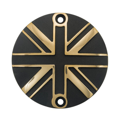 Motone Union Jack Clutch Cover - Brass and Black