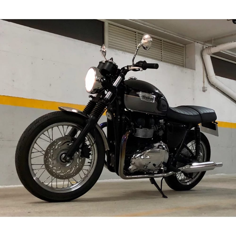 Motone Medium Length Front Fender - Polished or Brushed Aluminum - 2001 - 2015 Bonneville, Thruxton, Scrambler