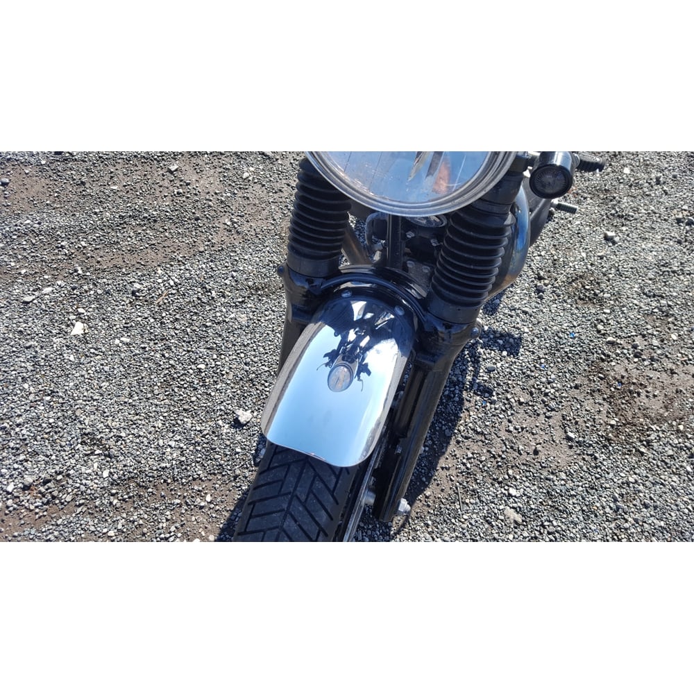 Motone Medium Length Front Fender - Polished or Brushed Aluminum - 2001 - 2015 Bonneville, Thruxton, Scrambler