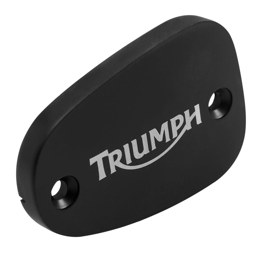 Motone Billet Brake Fluid Reservoir Master Cylinder Cap - Triumph Logo - Black