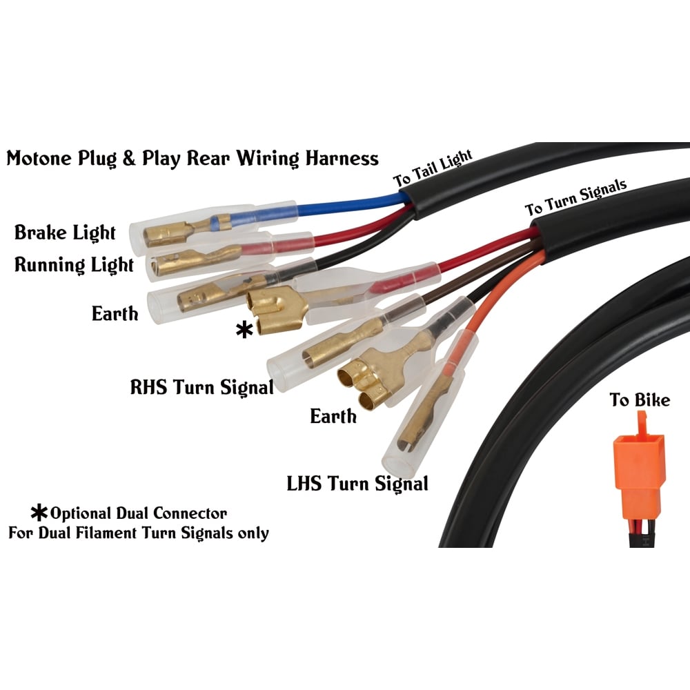 Motone Fender Eliminator Kit / Tidy Tail - Miller Stop Light - 01-15 Triumph Classics
