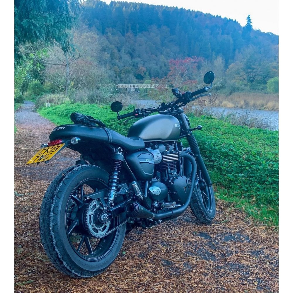 Motone Saturn V Slip Ons - Black - Triumph Street Twin / Street Cup / Speed Twin 900