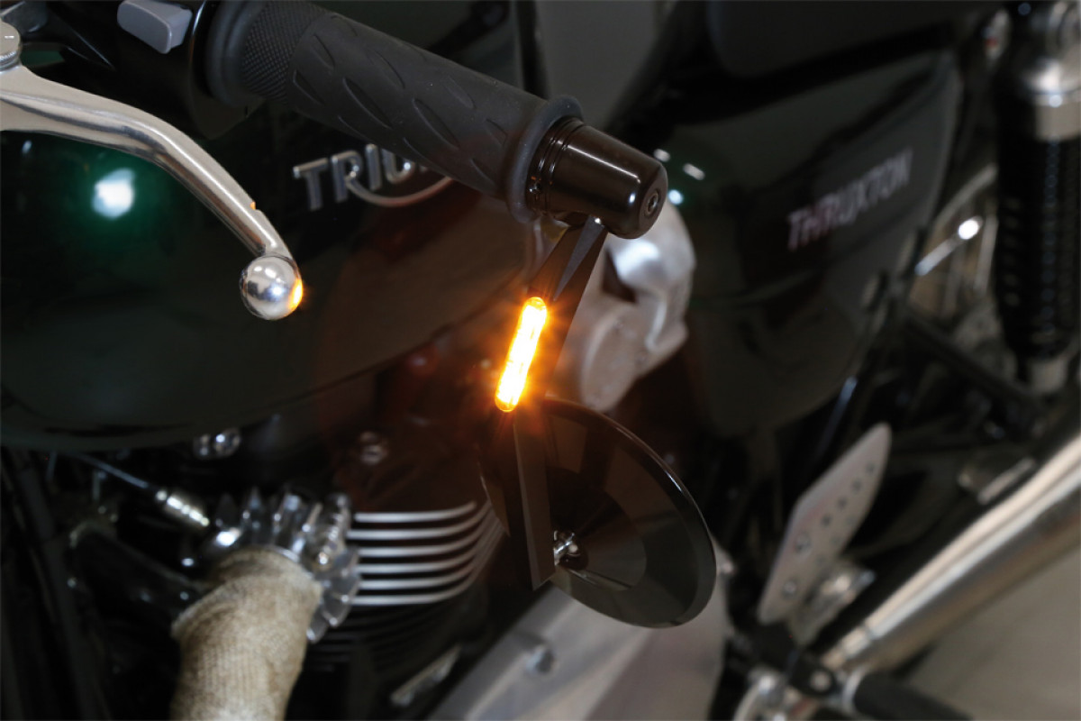 Highsider Conero Motorcycle Bar Ends Mirrors with LED Turn Signal Corner Light E Approved